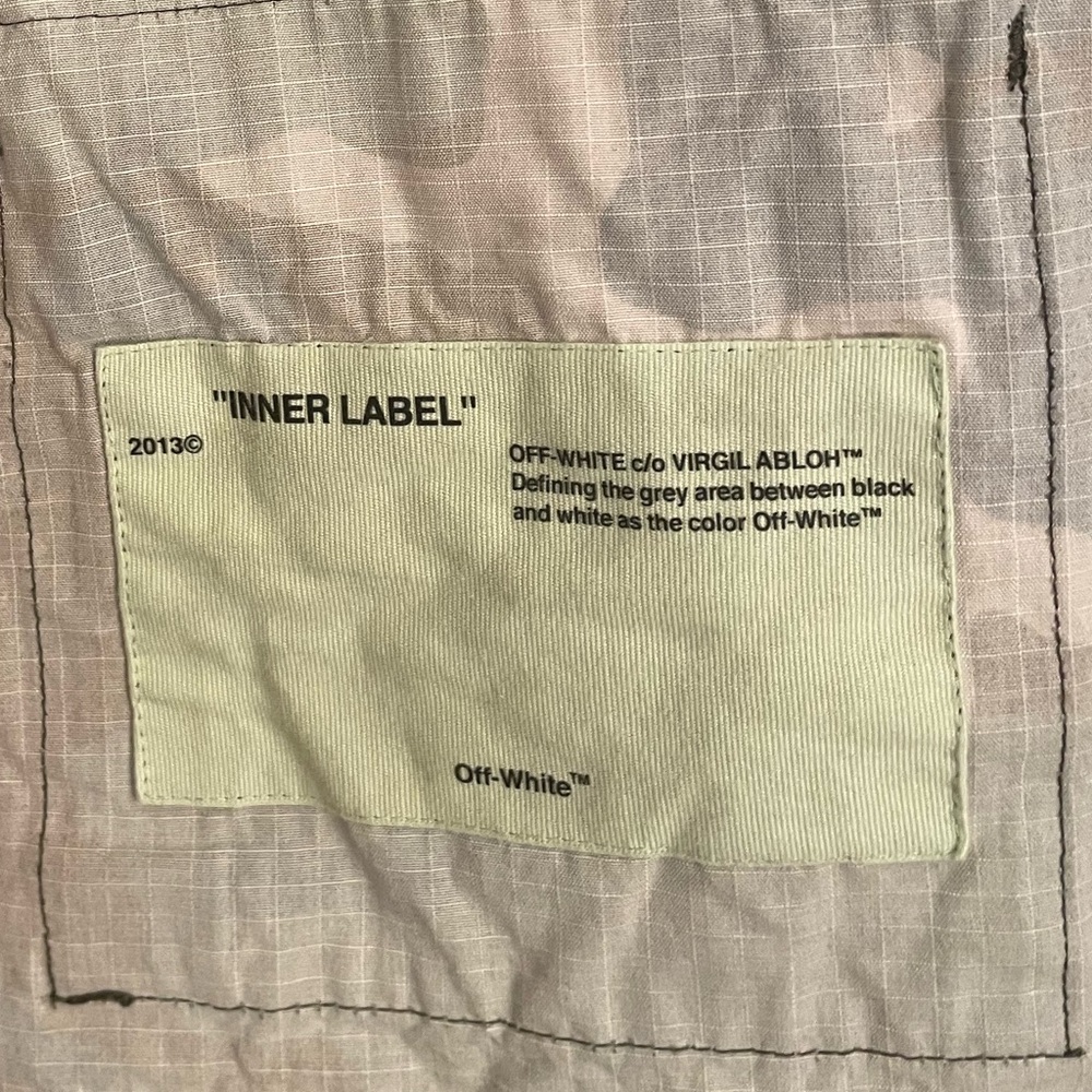 Virgil Abloh Off-White Green and White Military Field Army Jacket Camo Print - Picture 11 of 11